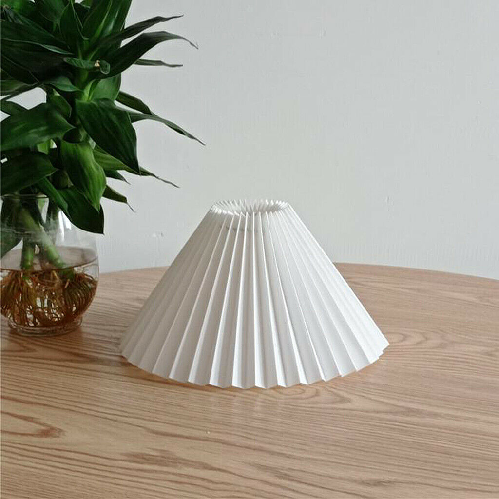 2X Cloth Lamp Shade Bouffant Lampshade Fanshaped Light Cover Office White_28cm