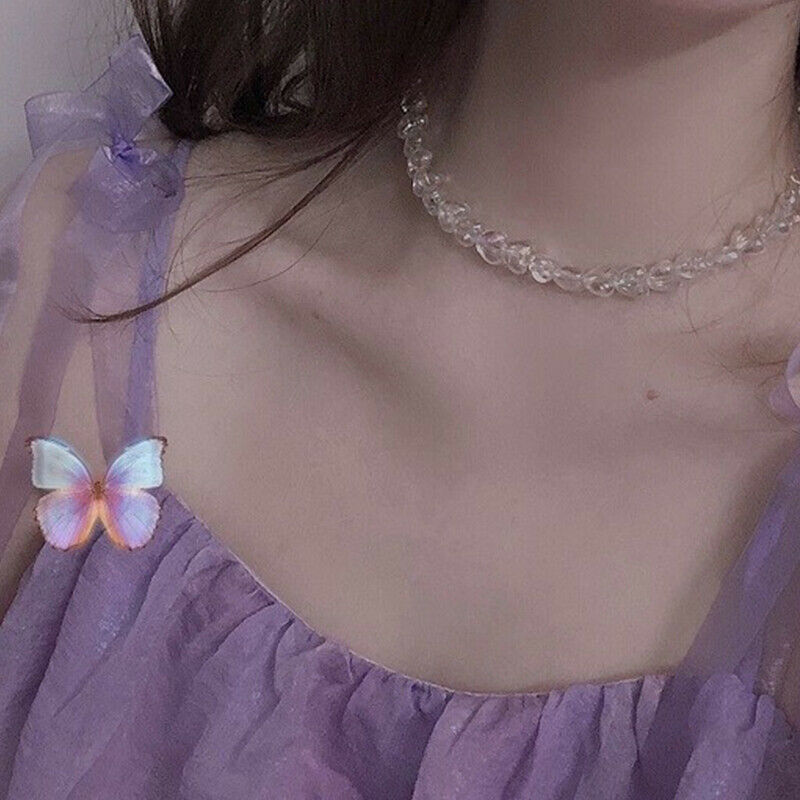 Sweet Acrylic Heart Chokers Necklace Decorations For Women Jewelry Accessor Rf