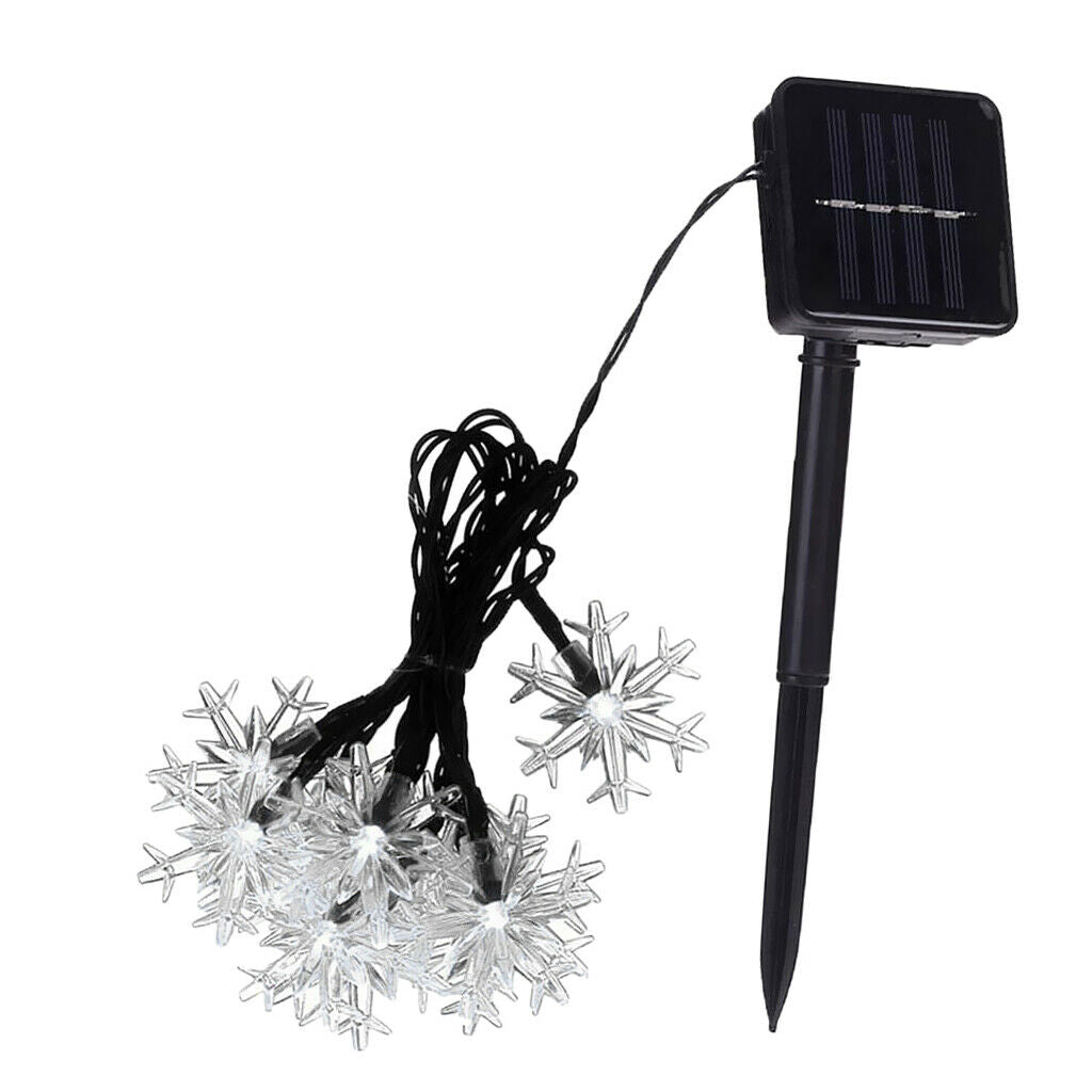 Solar Powered String Lights,Snowflake Seasonal Decorative Fairy Lights White