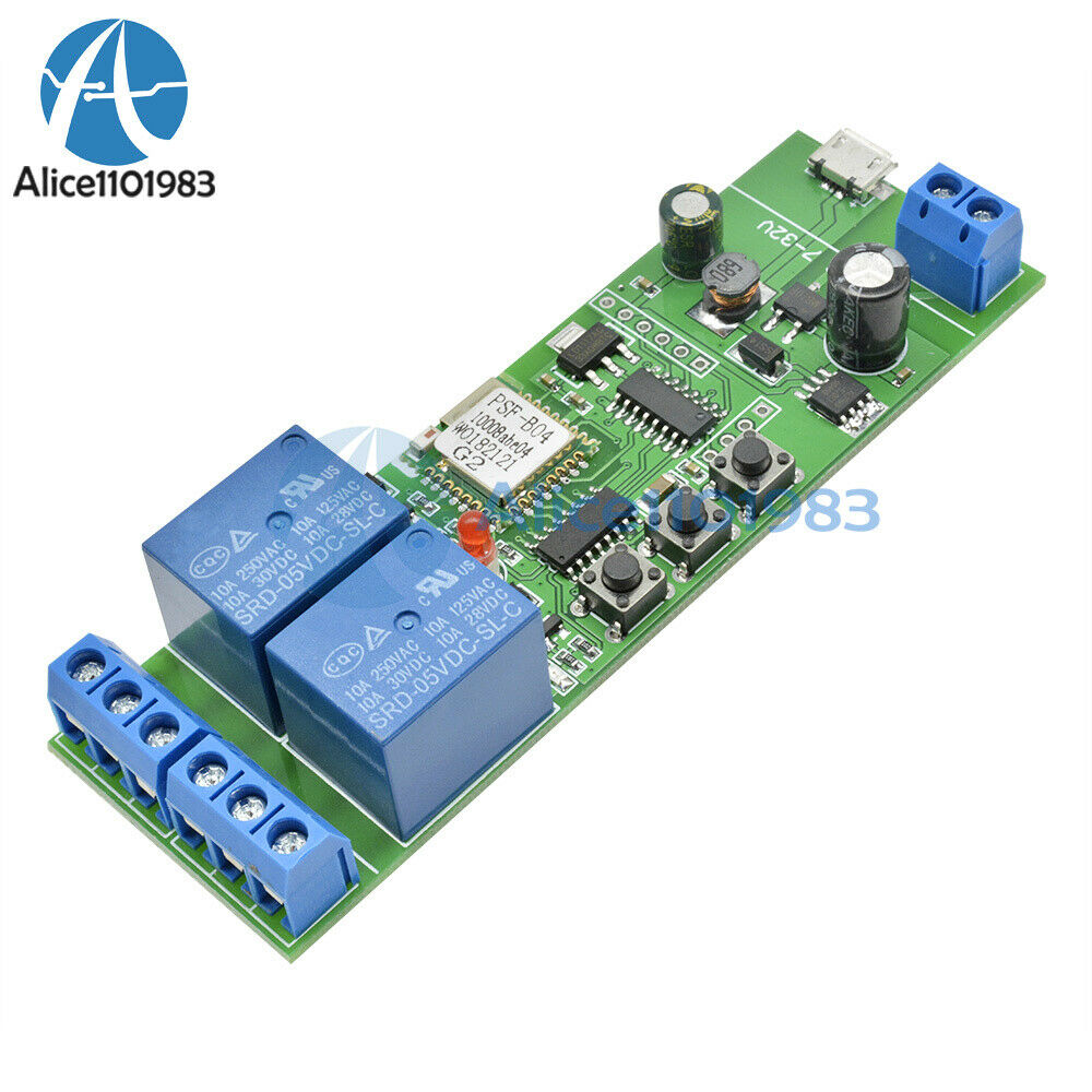 Smart Wifi Relay Switch 2CH DC 7-32V Wireless Timer Remote Control Module