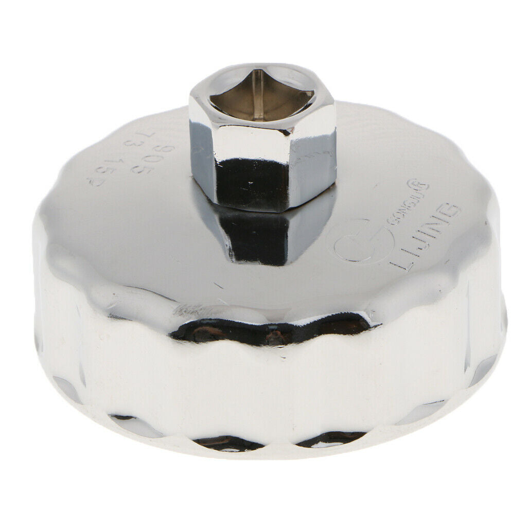 905 Sliver Oil Filter Remover Cap Oil Grid Wrench 14 Flutes For Car 80x45mm