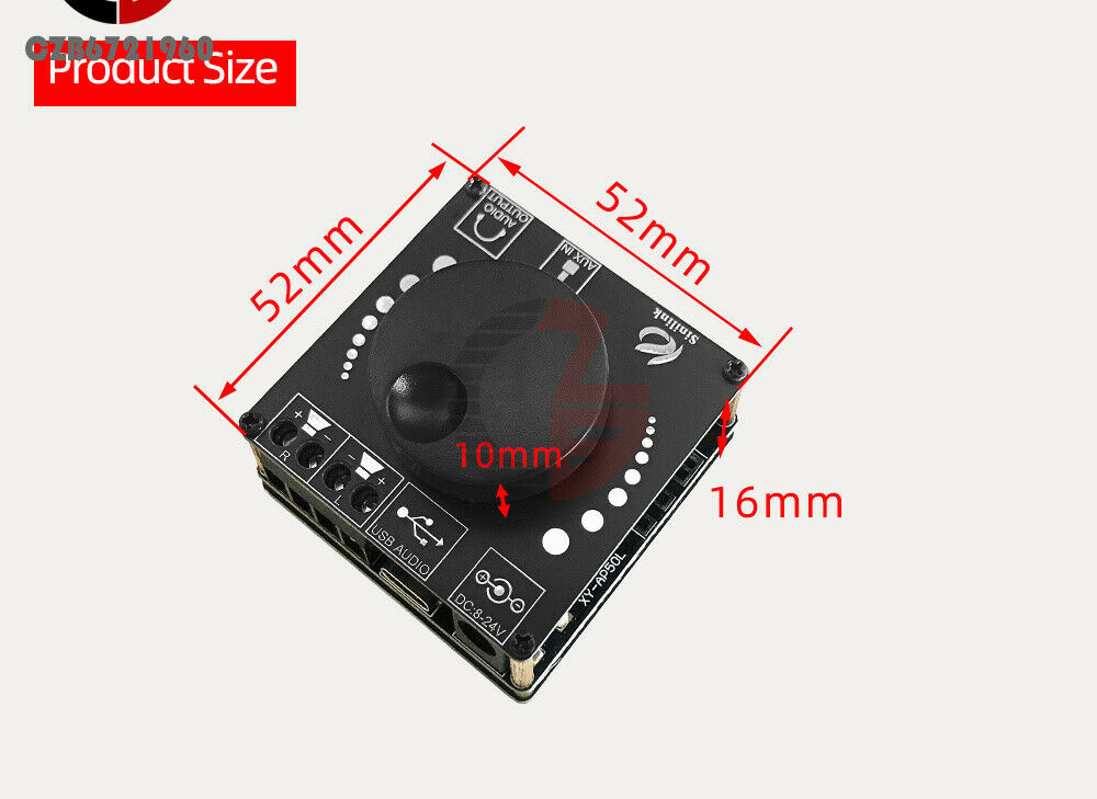 12V 24V Mini Bluetooth 5.0 50W+50W Wireless Audio Power Digital Amplifier Board