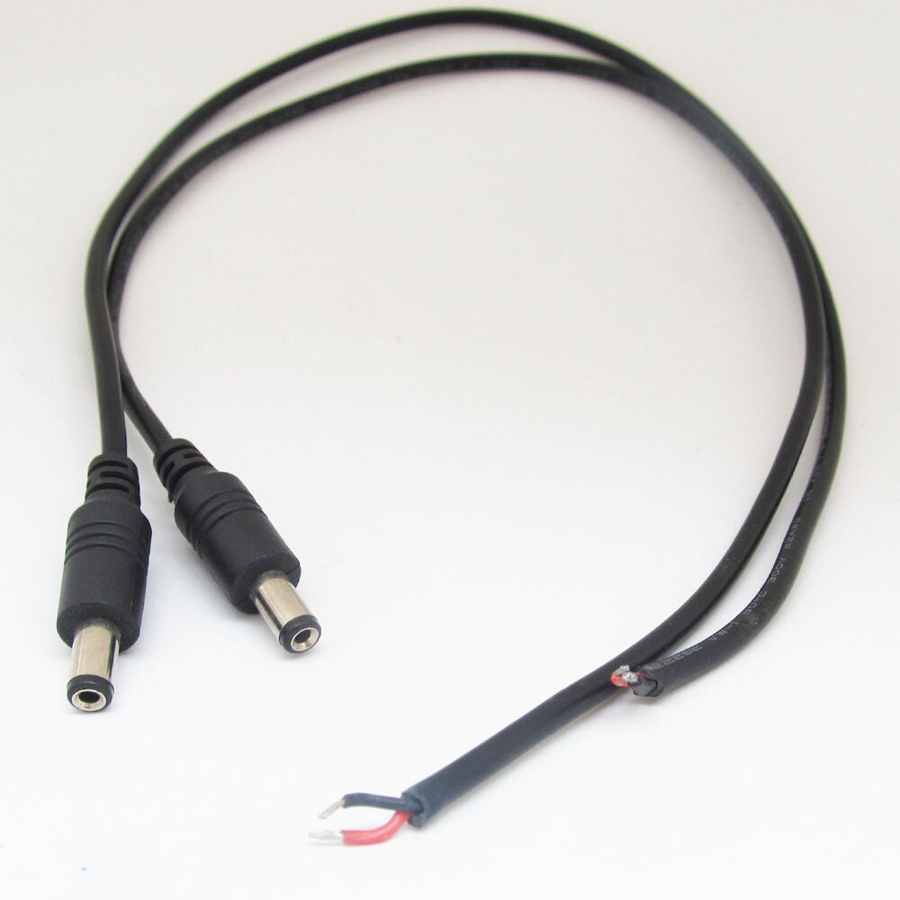 4pcs 50cm 22AWG DC Power Cable Pigtail 5.5x2.1mm 2.1mm DC Male For CCTV Camera