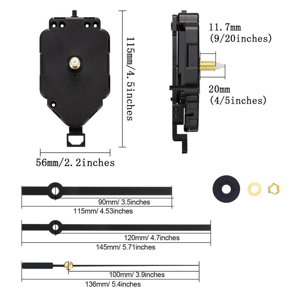 HR9865+903 Clock Movement with Long Shaft Mechanism Motor DIY Repair Kit