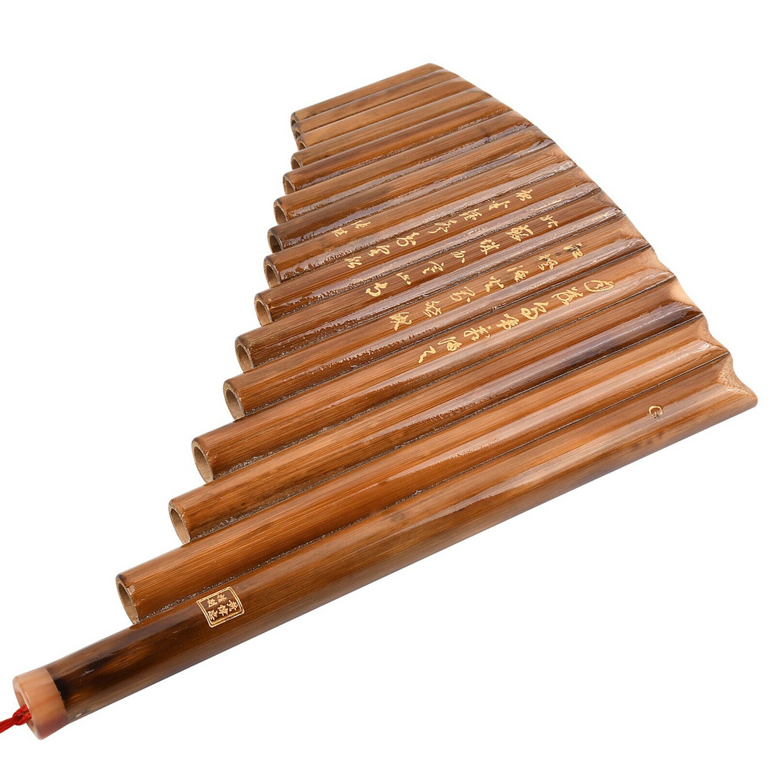 Pan Flute 15 Pipes G Key Panpipes Wooden Folk Musical Instrument for Kids