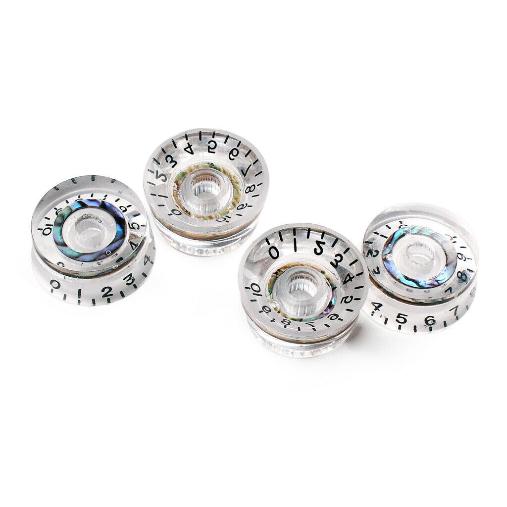 4 X Guitar Speed Control Knob Electric Guitar Parts Transparent Tone Knob