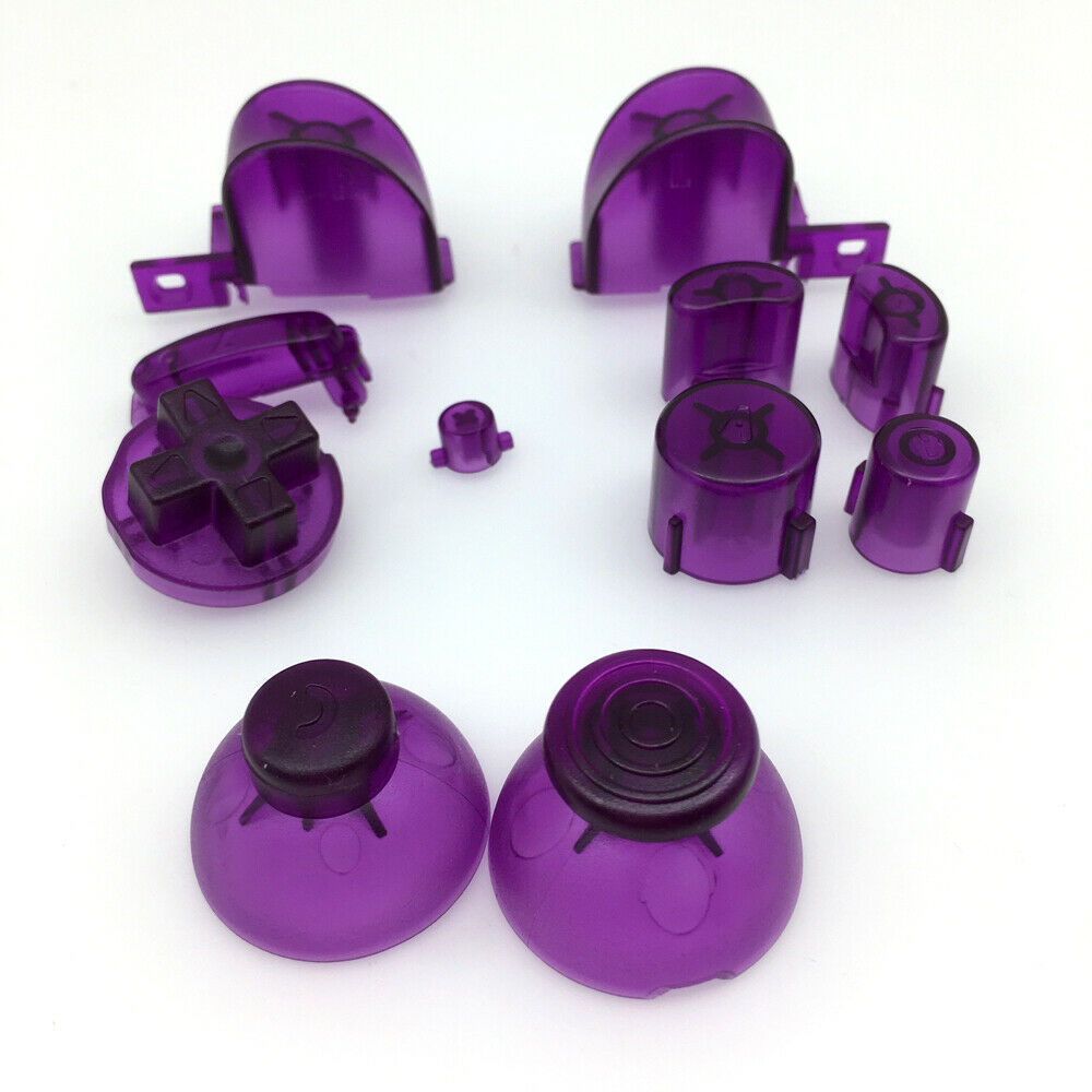 Full Clear Purple ABXYZ/L R Buttons+ThumbSticks D-pad for Nintendo Gamecube NGC