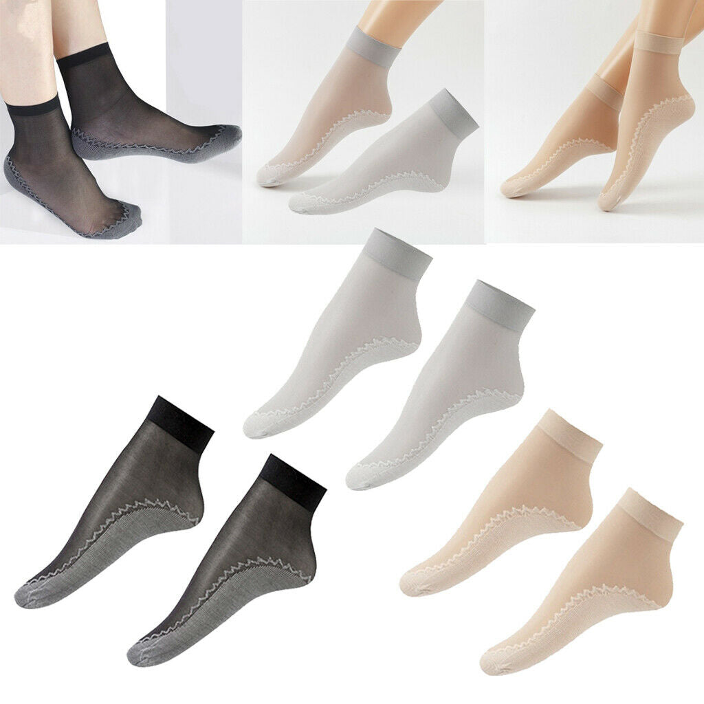 30 Pairs Chinlon Silk Summer Socks Thin Lace Wicking Slip-resistant Socks