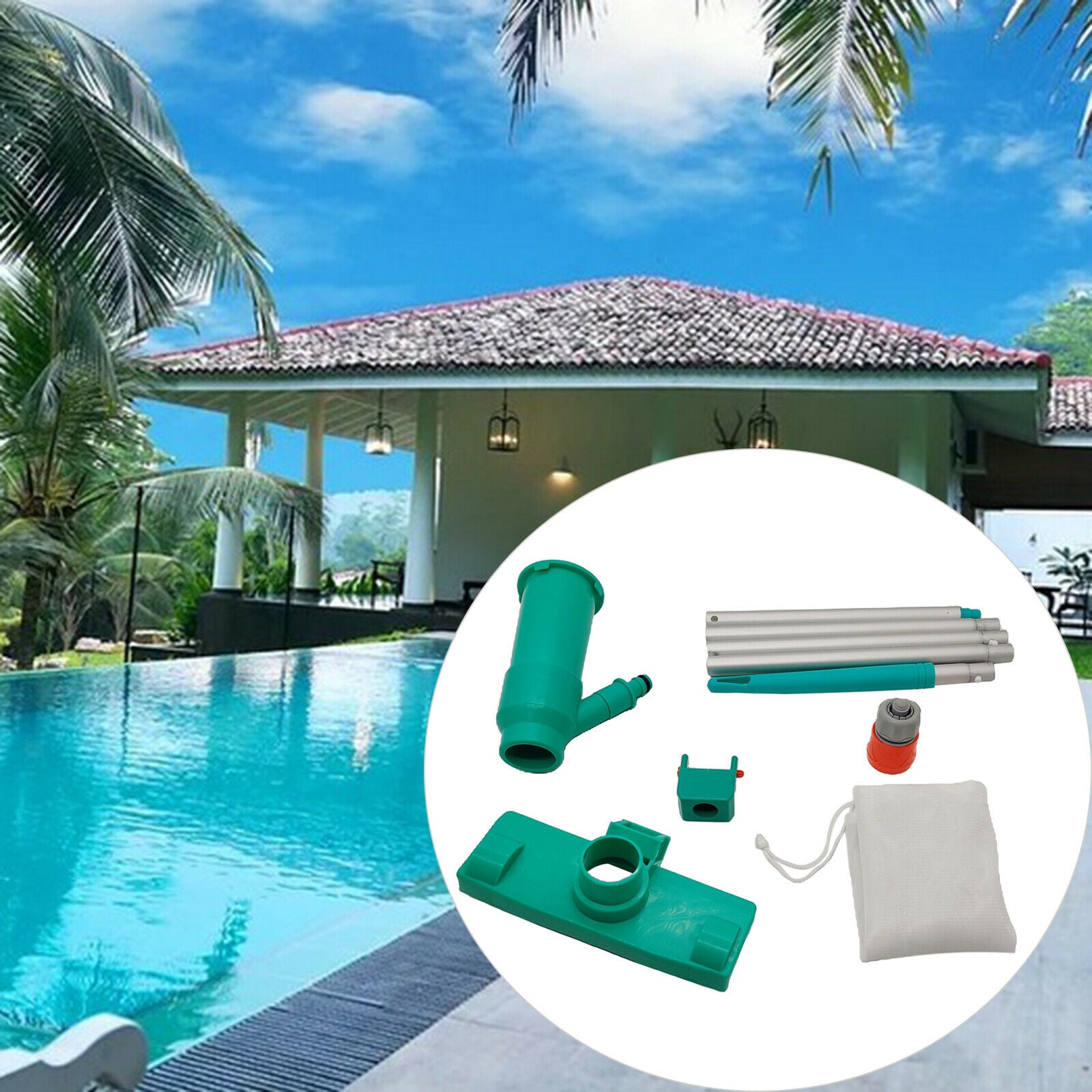 Pool Vacuum Jet Cleaner with Brush for Above Ground Pools Spas US Joint