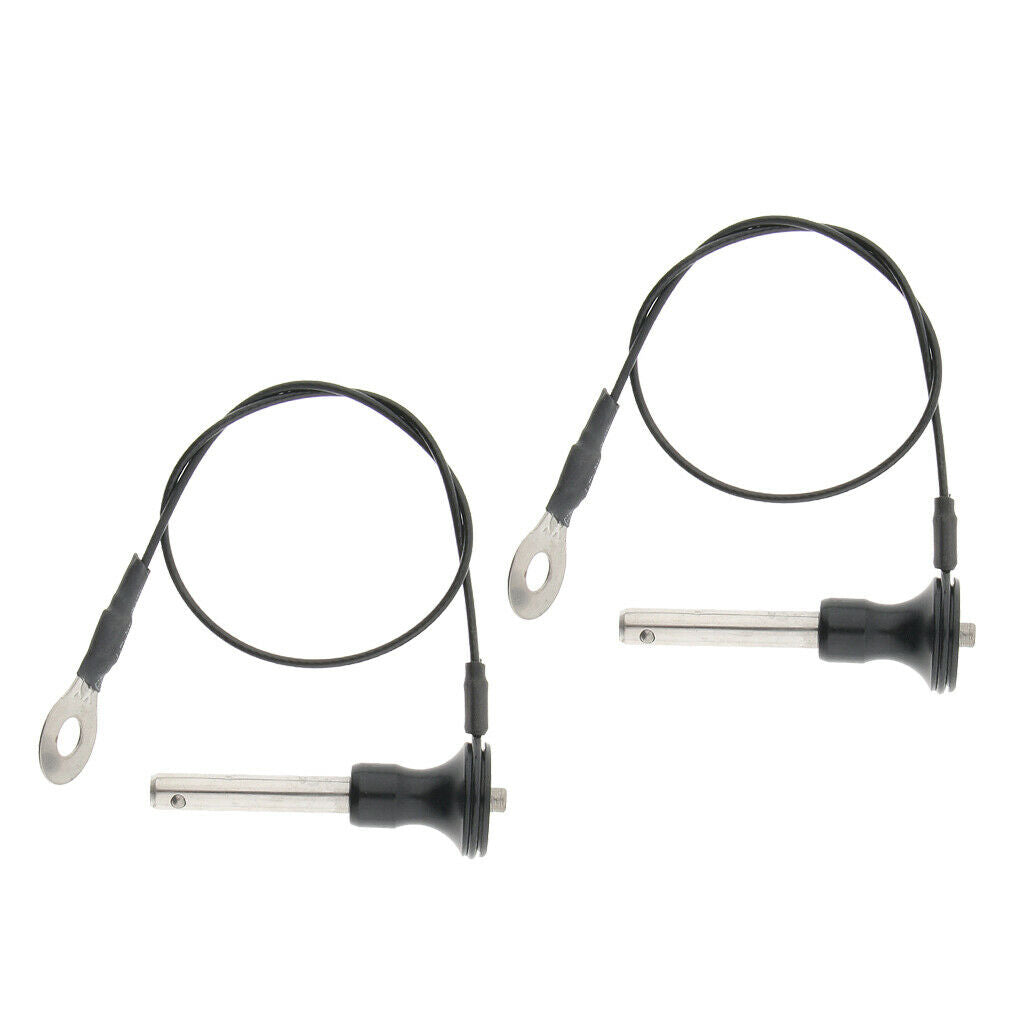 2 Pcs 8x45mm(Usable Length) Ball Lock Quick Release Pins Push Button with Wire