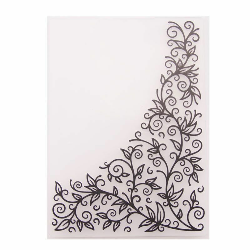 Flower Corner Plastic Embossing Folder Template DIY Scrapbook Album Card Making