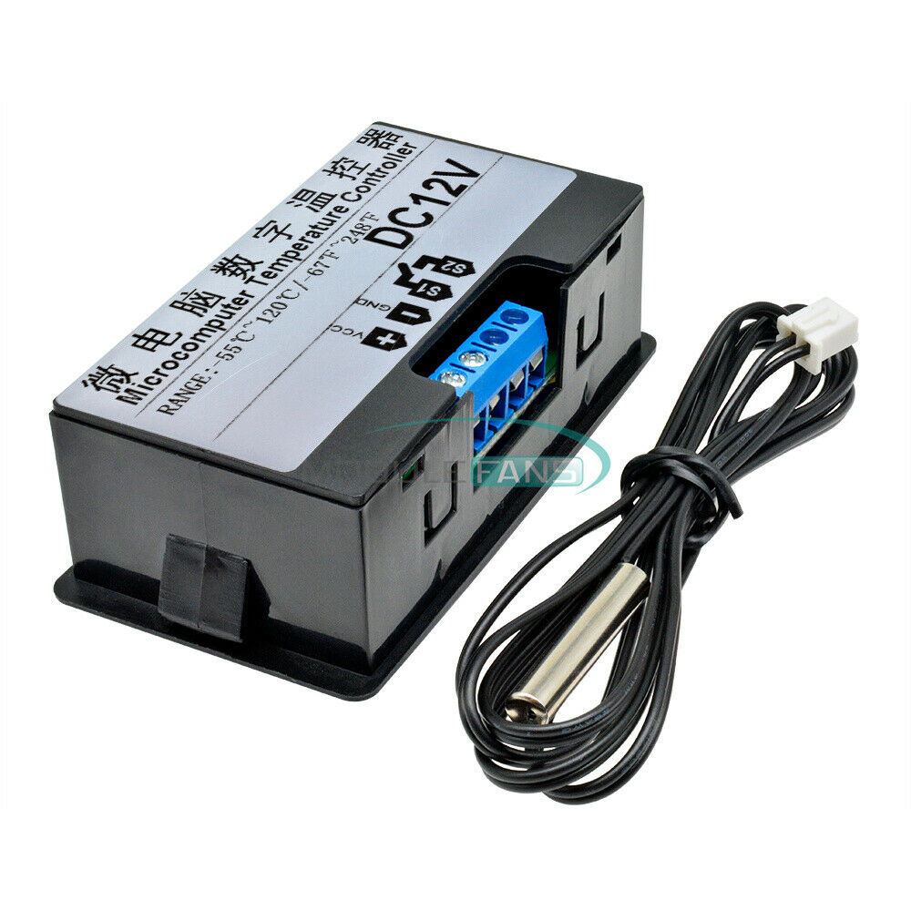 W3231 DC 12V Dual LCD Thermostat Temperature Controller Buzzer Alarm W/ Probe