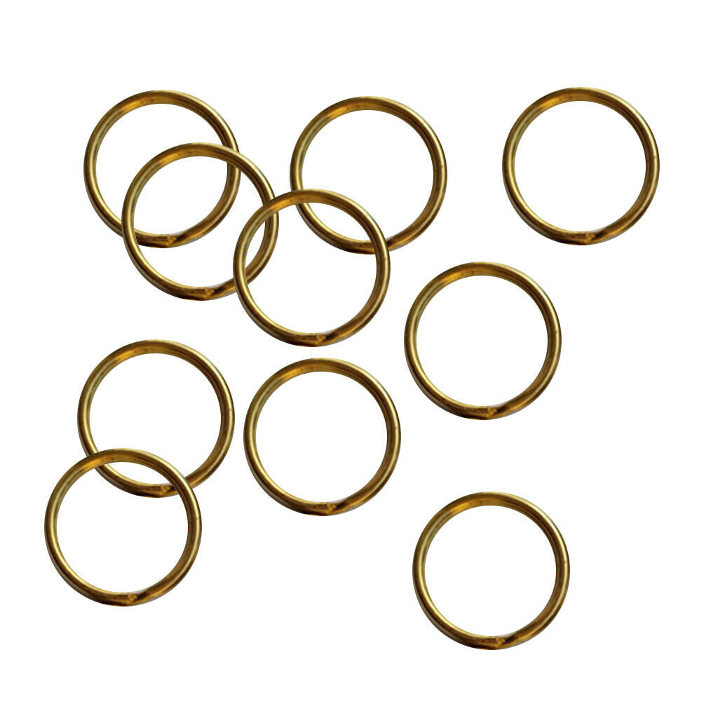 20pcs Brass Round Split Key Chain Rings Key Holder Loop Craft 12mm 25mm