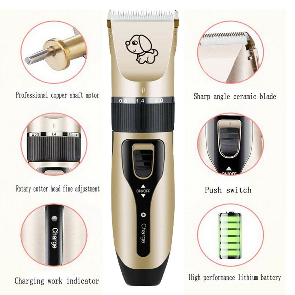 Dog Hair Trimmer Kit With Guide Combs Pet Hair Electric Shaver  Tool