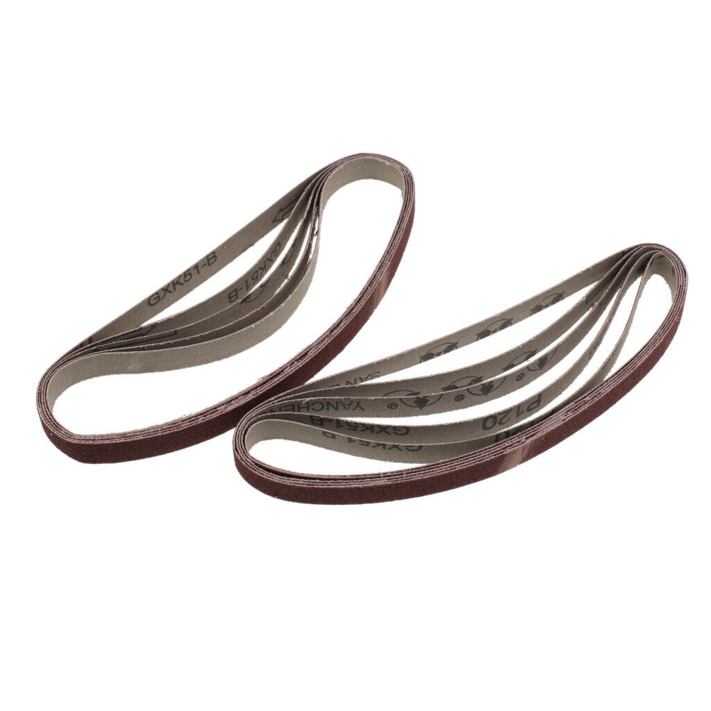 10 Pieces 457x13mm 120# Aluminum Oxide Grit Metal Sanding Belts Sandpaper