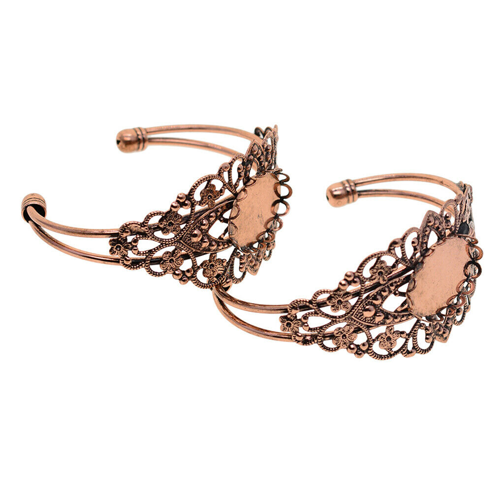 2pcs/lot 25.4mm Copper Blank Base Cuff Bangle Tray Fit Cabochon Bracelet DIY