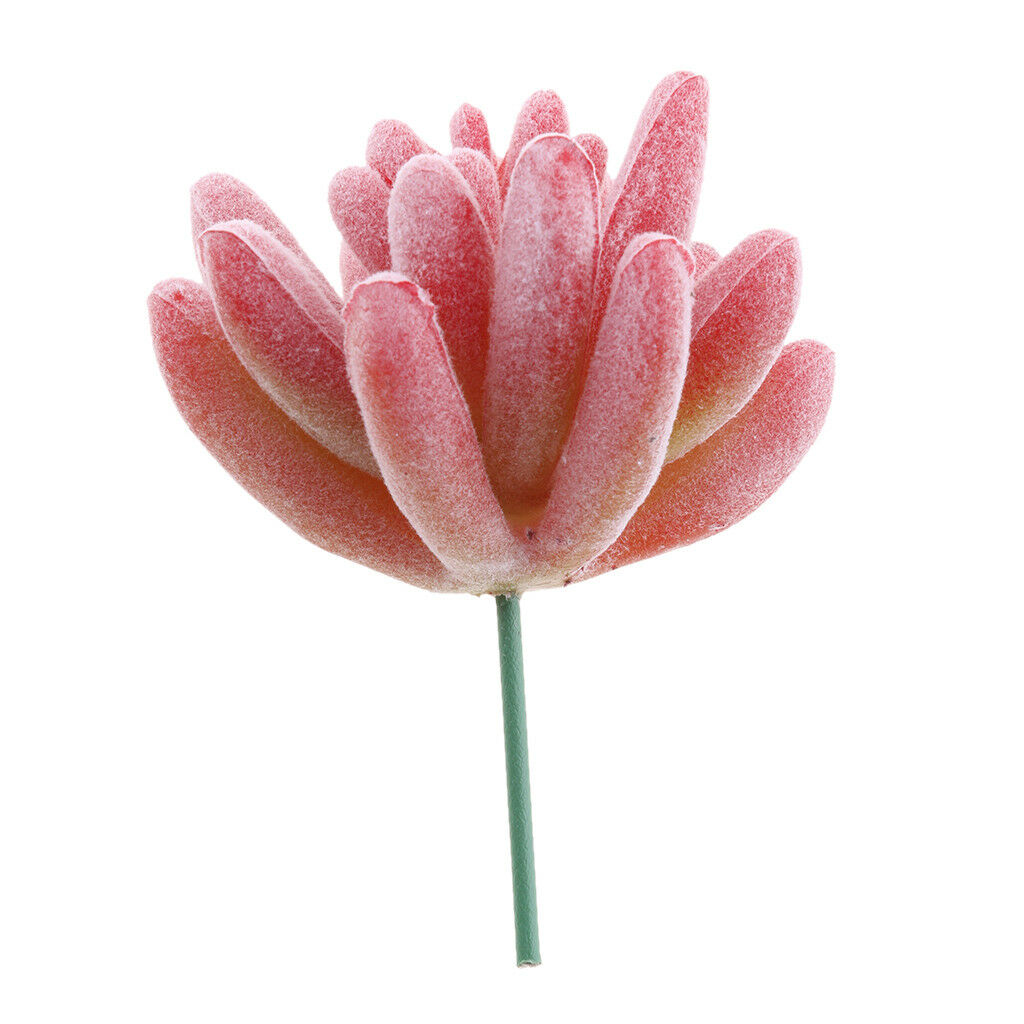 Artificial Succulent Flower Floral Stem Plastic Plant Foliage for DIY Pink