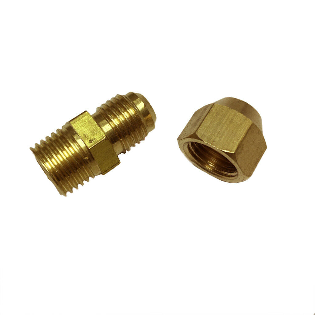 2 Pcs 1/4in Male Threaded Straight Connector Adapter Compression Plumbing