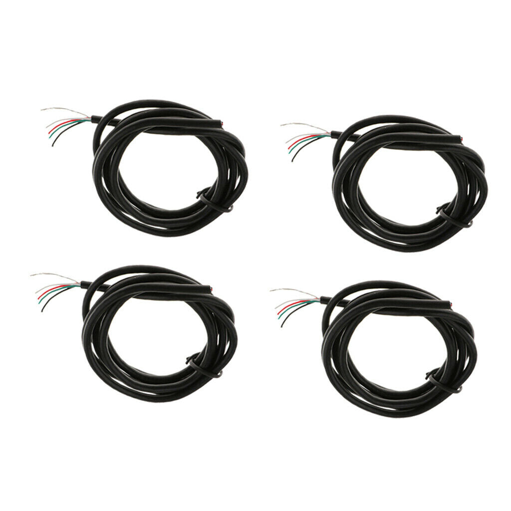 4x Practical 4 Core Guitar Bass Connection Electricity Wire, 100cm/39.37inch