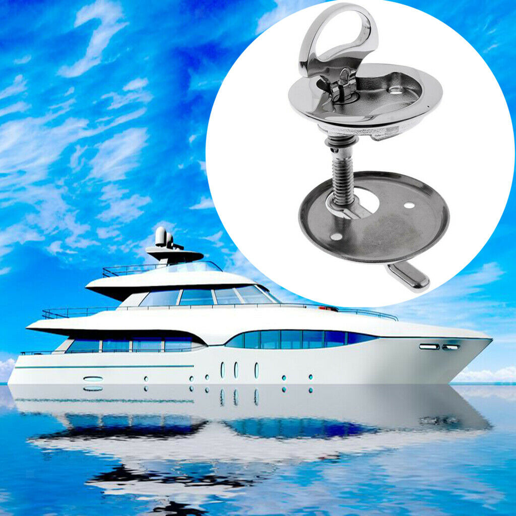 Marine Boat Stainless Steel 2i nch Flush Hatch Cam Latch Lift Handle w/ Back