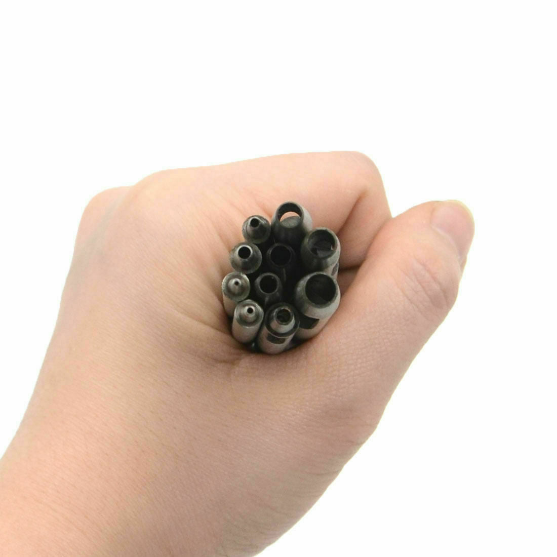 10pcs HOLLOW PUNCH SET CUTS HOLES IN LEATHER PLASTIC RUBBER GASKET VINYL PAPER