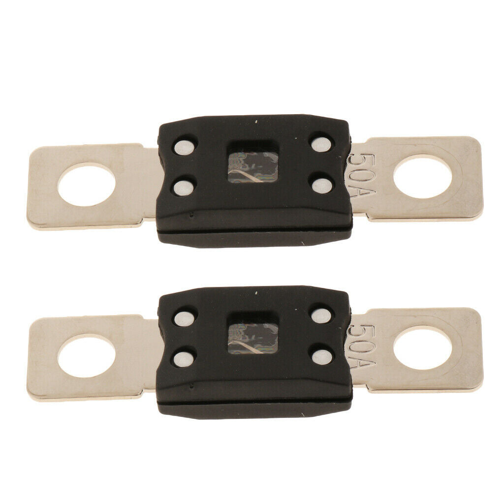 2 Pieces MEGA Bolt-on Fuse 32V/ Flat Type Fuse/Blade Fuse for RV/Yacht 50A