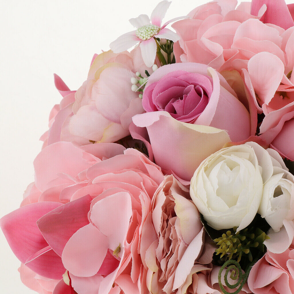 Pink Wedding Bouquet Roses Bridesmaid Bouquet, Bridal Bouquet Artificial Flowers
