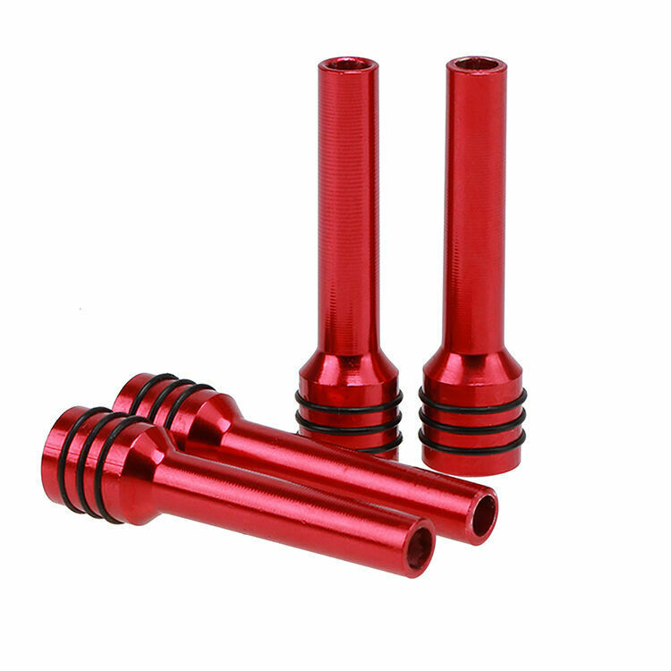 4PCS /SET Car Interior Red Alloy Door Lock Knob Pull Pin Cover Accessories