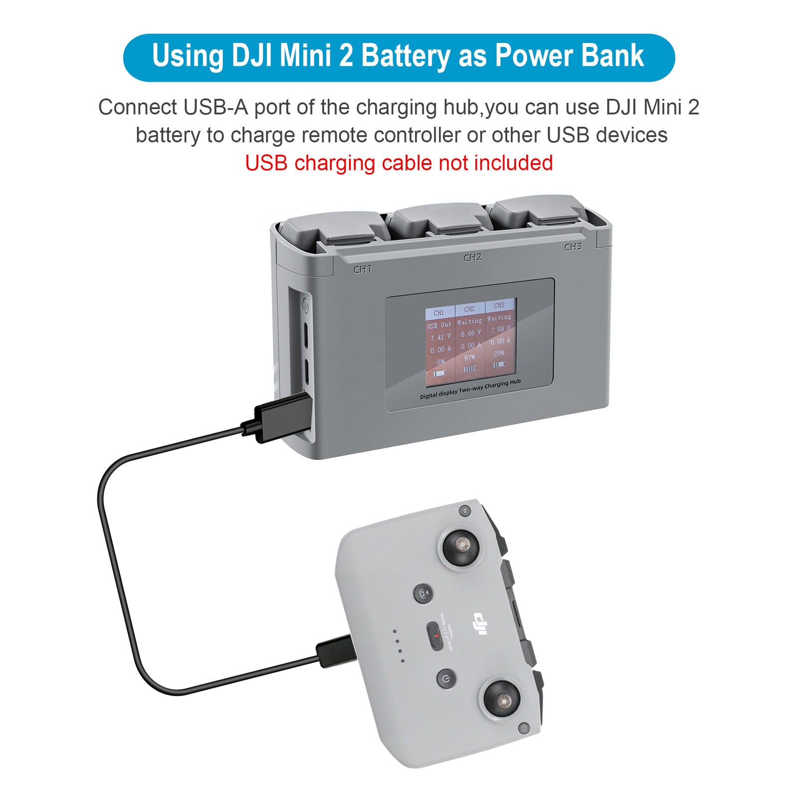Drone Accessories For DJI MINI 2 Charger Two-way Battery Butler USB Charger