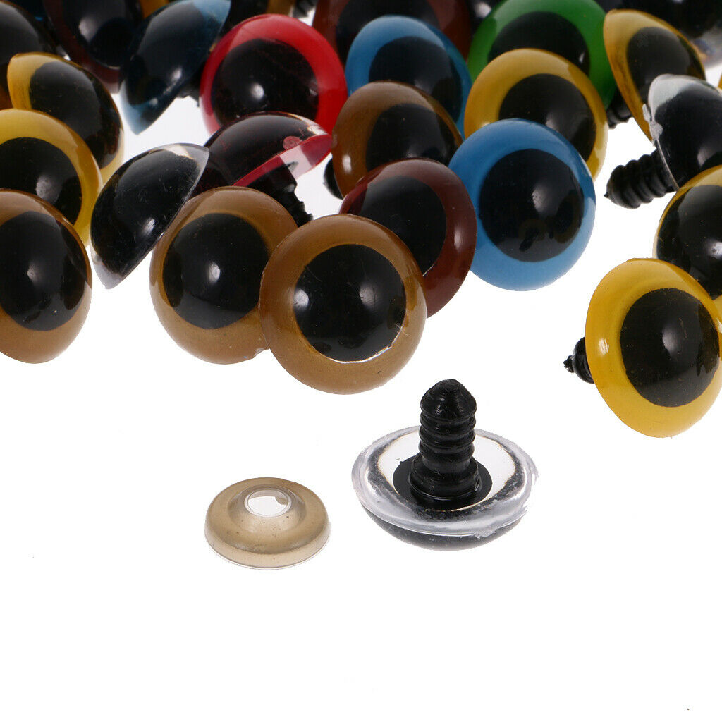 300x Plastic 8mm 10mm 12mm Safety Eyes with Washers for Crafts Plush Animals