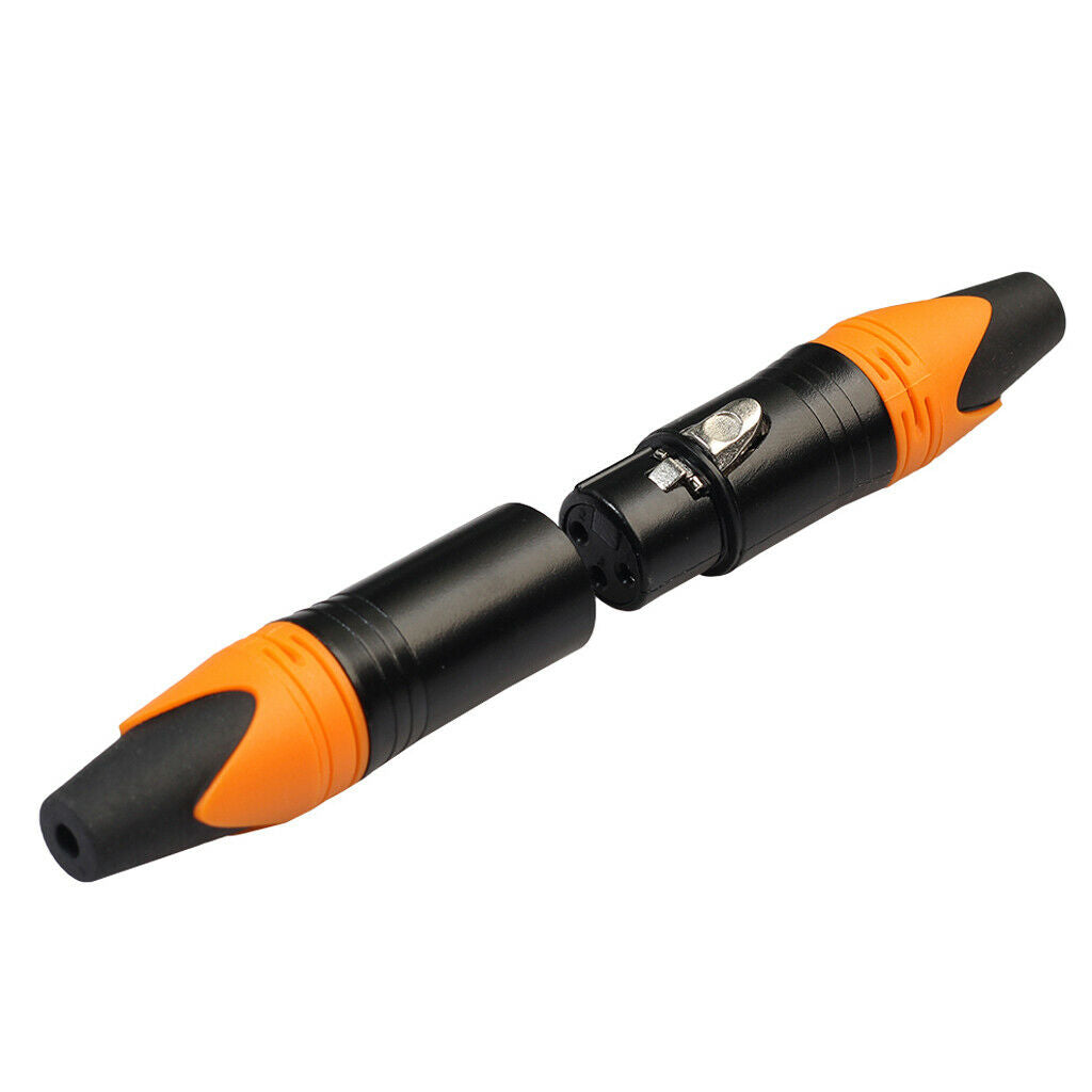 5 Pairs XLR Connector Male and Female Microphone Mic Audio Adapter Orange