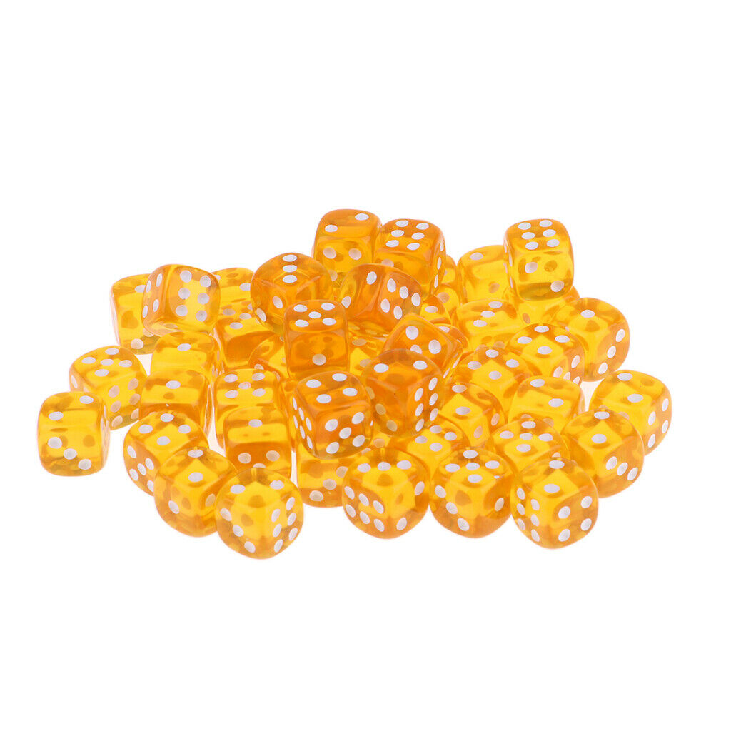 100 Pieces 12mm Six-sided Acrylic Dice for D&D DnD RPG Board Game