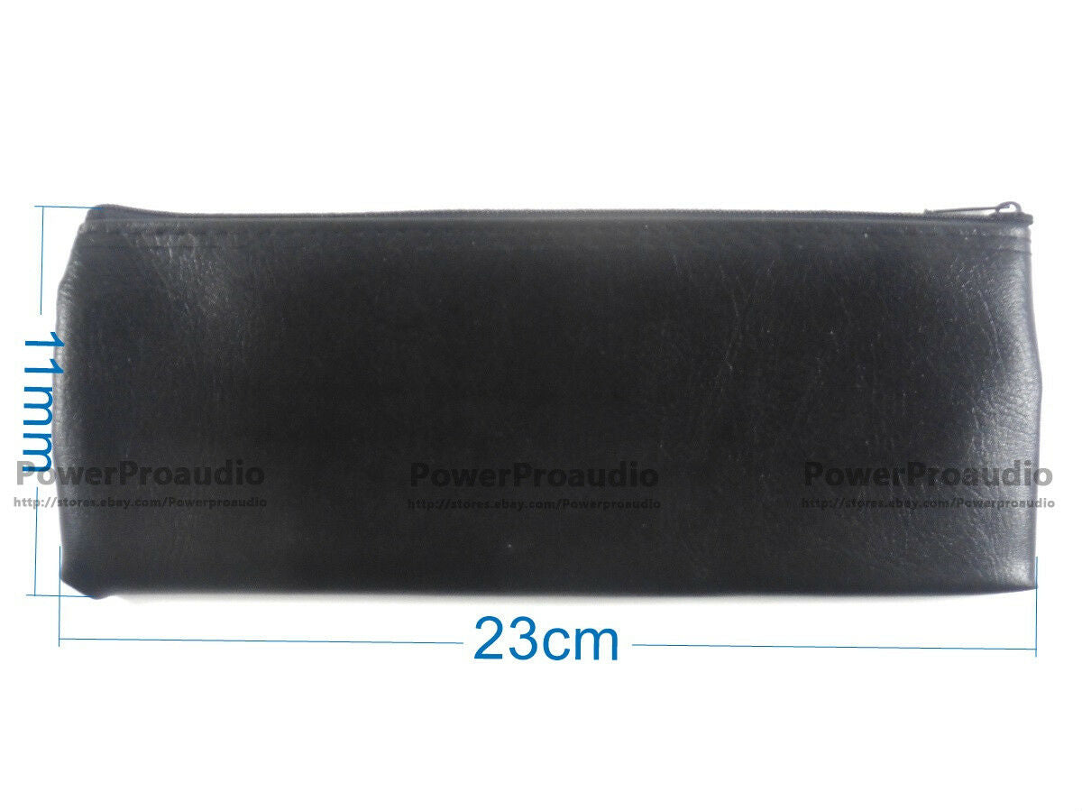 5x Microphone Holder Leather Case With Zipper For Shure Microphone Bag 23*11 cm