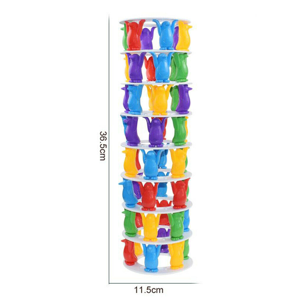 Plastic Penguin Tower Game Montessori Family Party Games for Kids Adults
