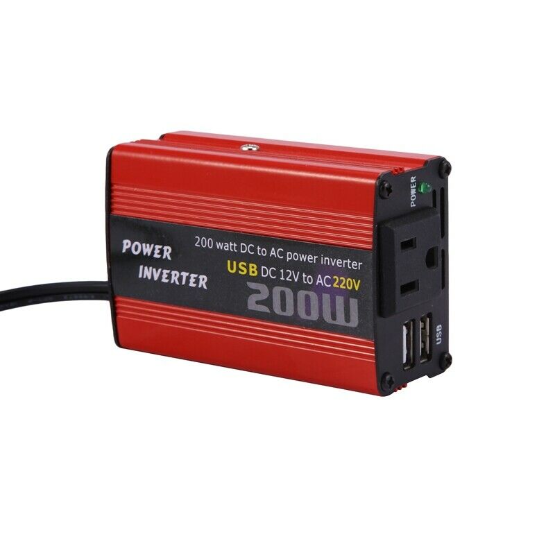 200W Car Power Inverter Dc 12V To Ac 220V Converter Dual Usb Charger Adapter CT3
