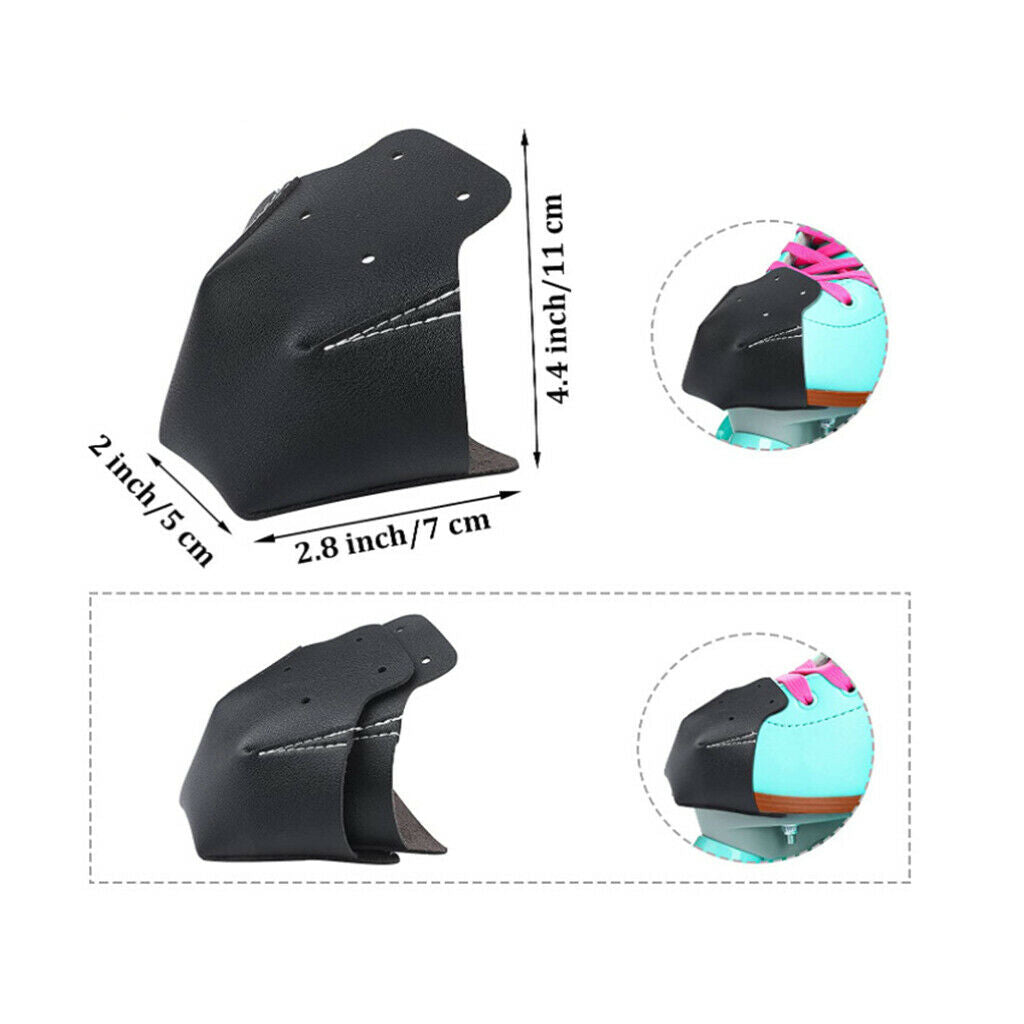 6x Roller Skate Leather Toe  Guard Protectors for Quad Roller Skate Speed