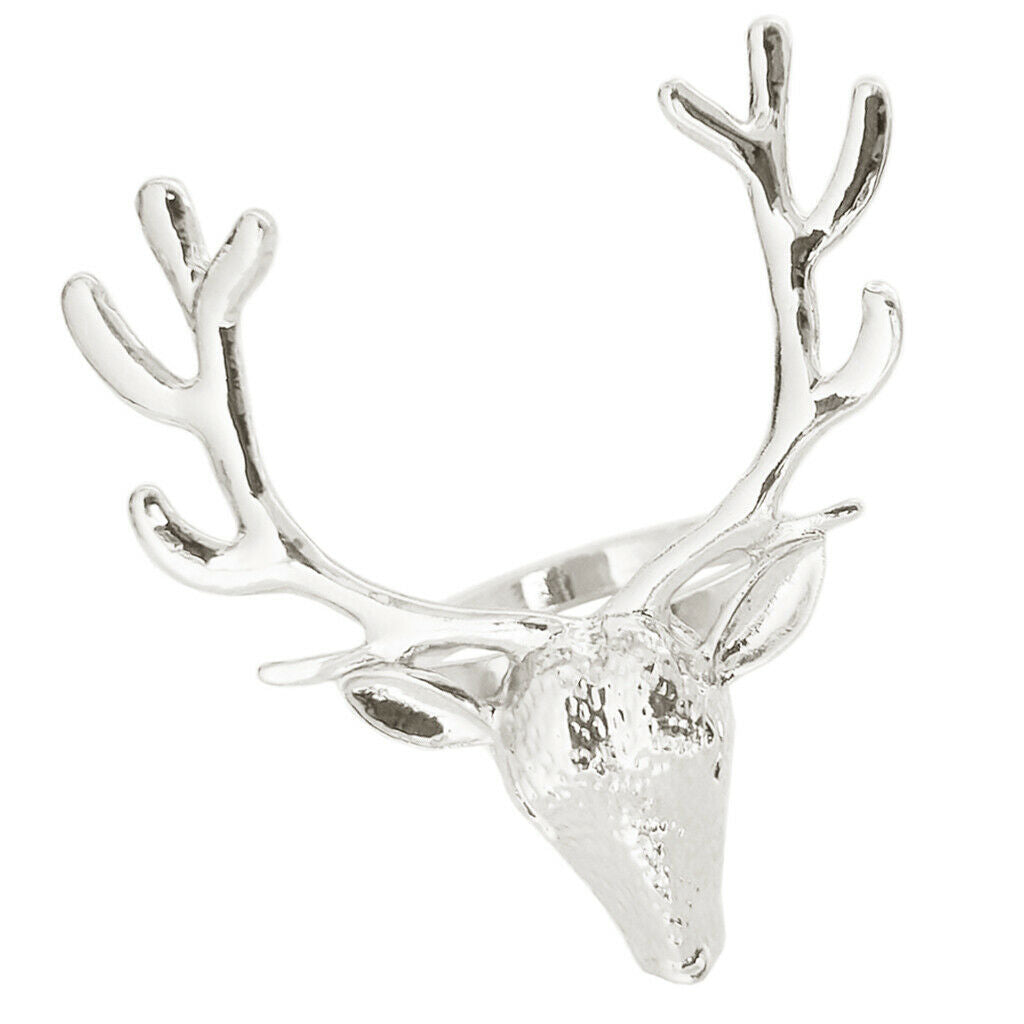 8xLuxury Reindeer Napkin Rings Napkin Buckle for Dinner