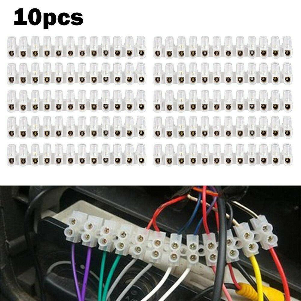Dual Row 12 Positions Block Screw Barrier Terminal Strip Wire Connector Terminal