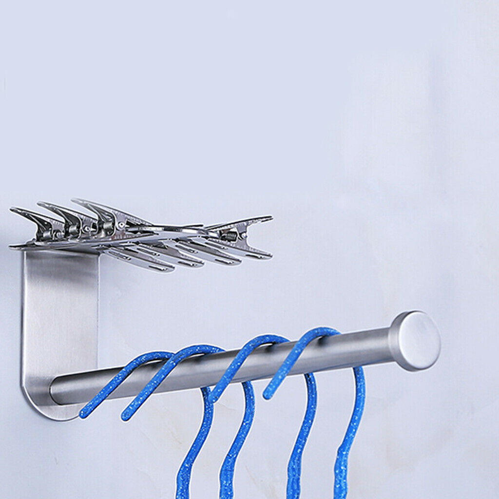2PC Self Adhesive Tissue Holder Paper Roll Clothes Hanger Clips Organizer