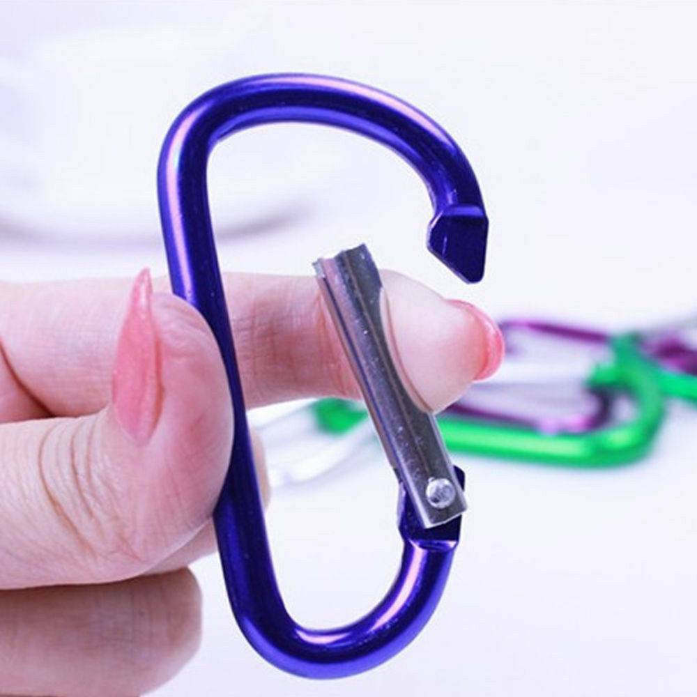 5Pcs/Set D-Ring Aluminum Carabiner Keyring Chain Snap Hook Clip Camping Keychain