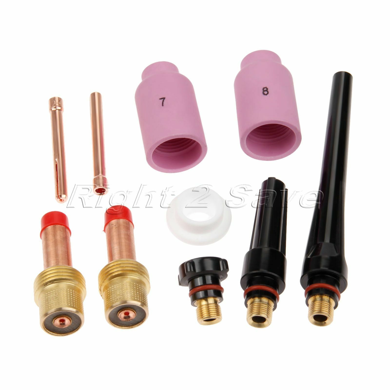 Replace 10X Welding TIG Gas Lens Collet Body Back Cap 1/16" Torch 17/18/26 T13