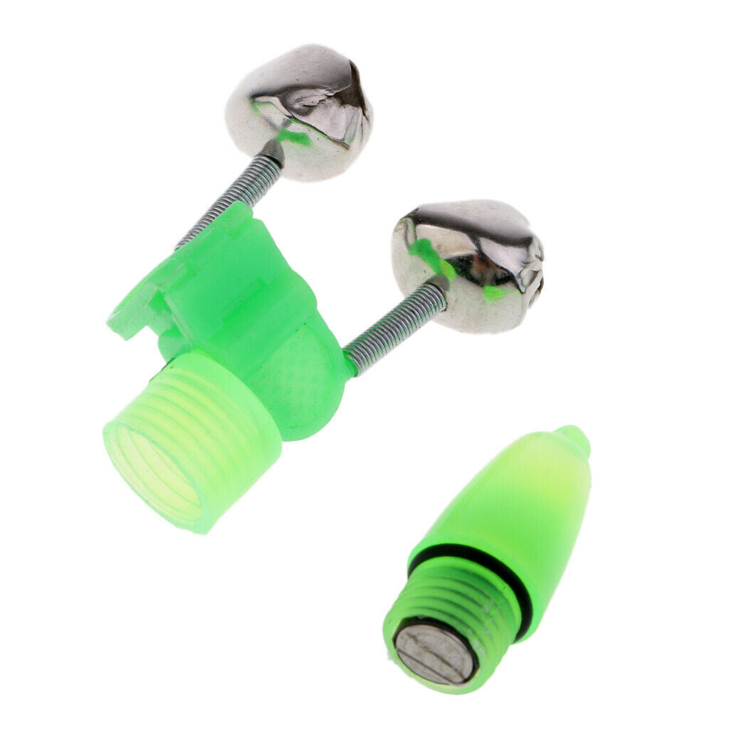 10x Night Fishing Rod Tip LED Light Clip Rod Twin Bells Bite Indicator Alarm-