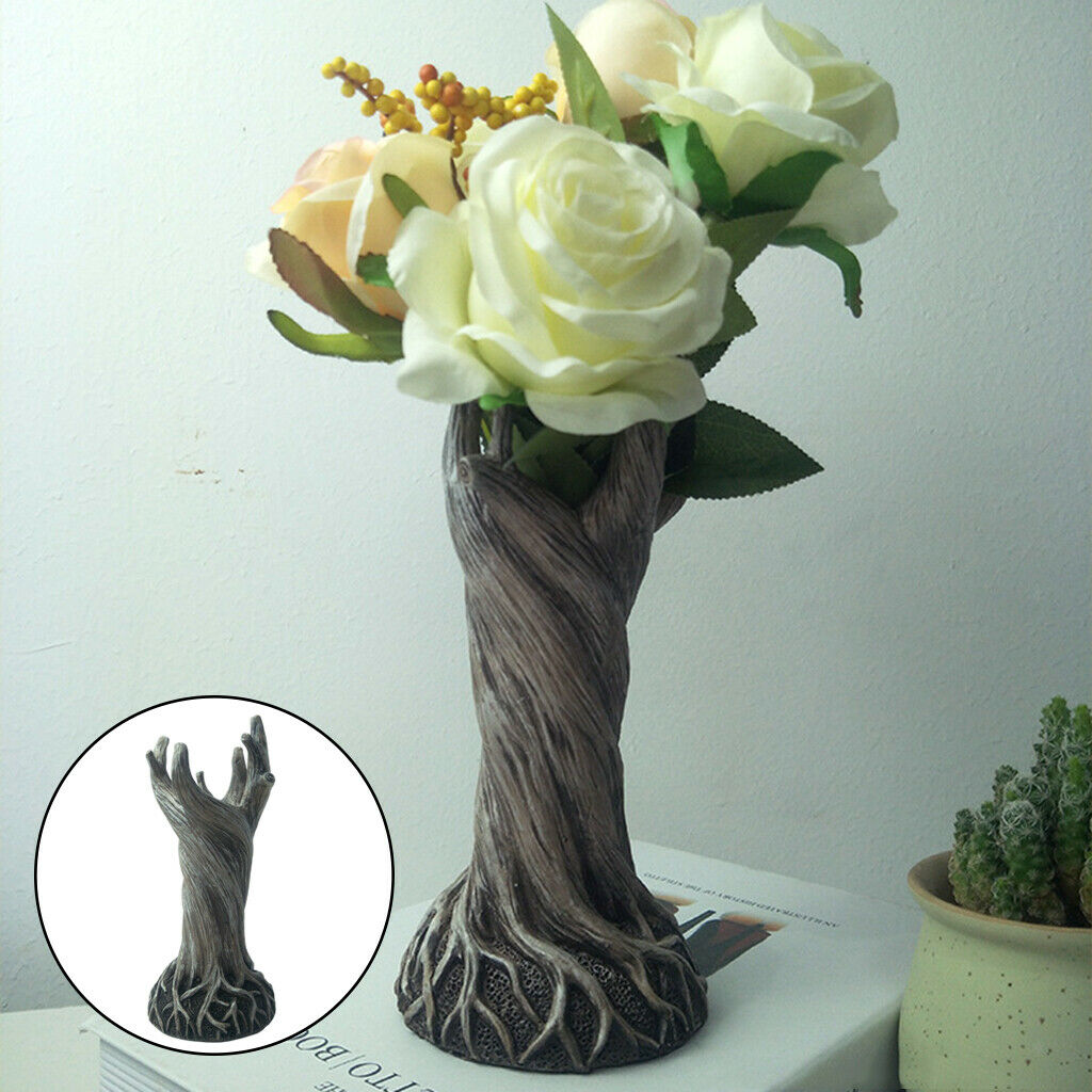 Tree Stump Shape Succulent Planter Vase Statue Head Flower Pot Home Decor