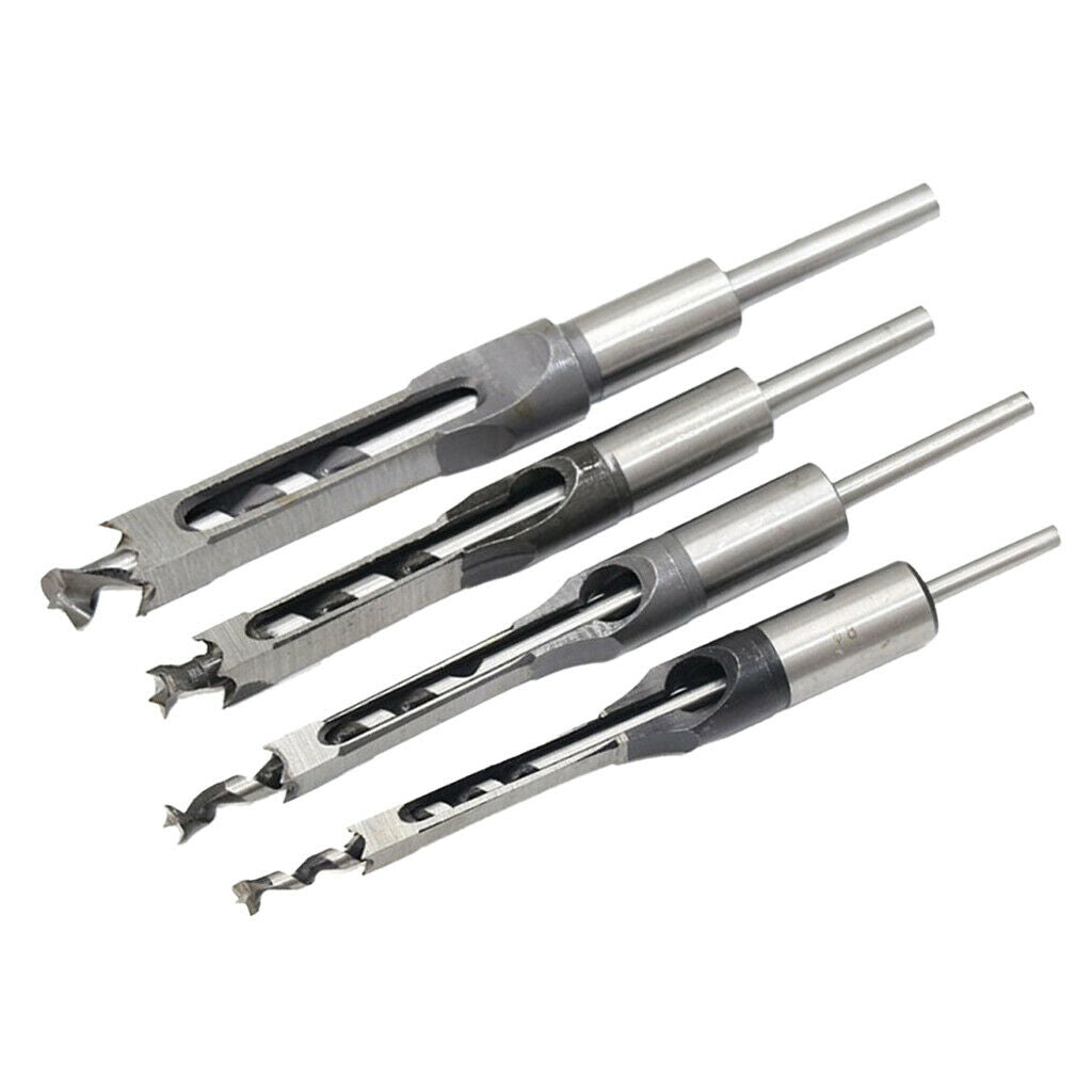 4pcs Square Drill Bits Chisel Drill Bits Woodworking DIY Engraving Tools