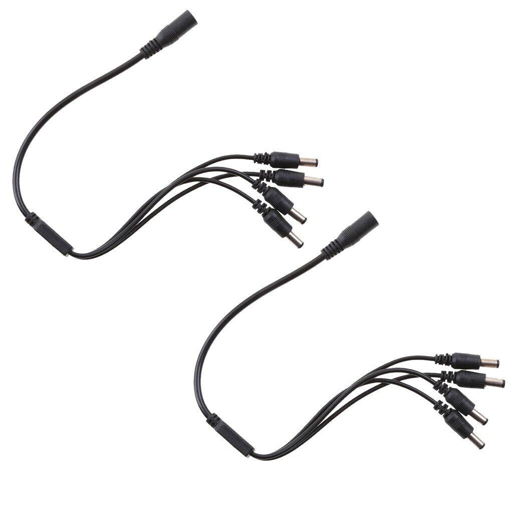 2Pieces DC 1 Female to 4 Male Power Splitter Cable for CCTV