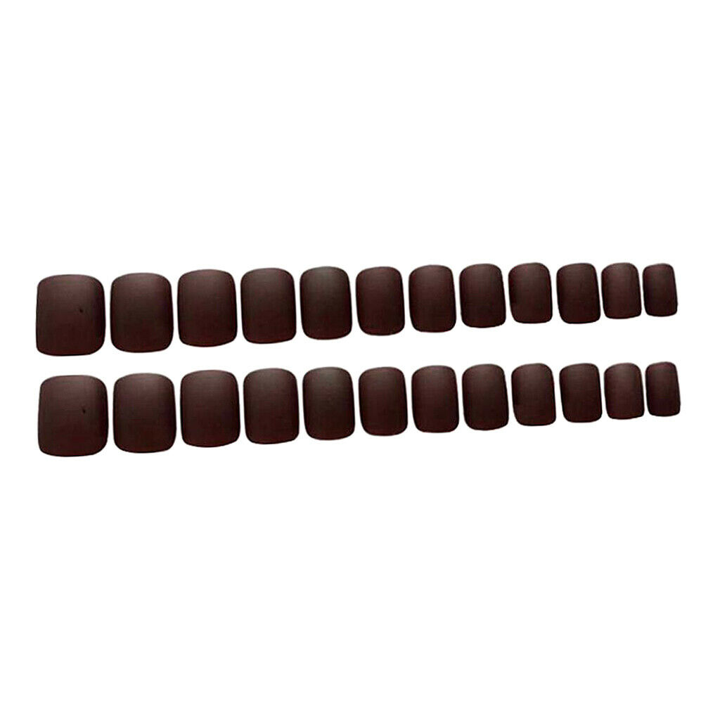 24Pcs Matte Ballerina Coffin Nails Full Cover Short False Nails Art Tips Set