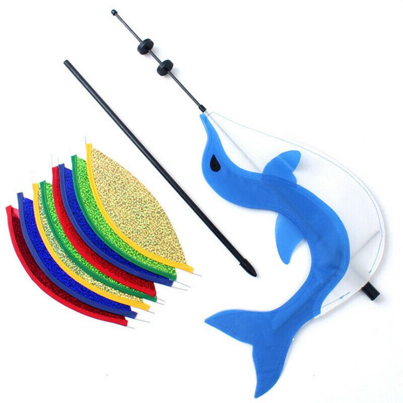Cute Cartoon Dolphin Rainbow Wind Spinner Colorful Windmill Kids Outdoor .l8