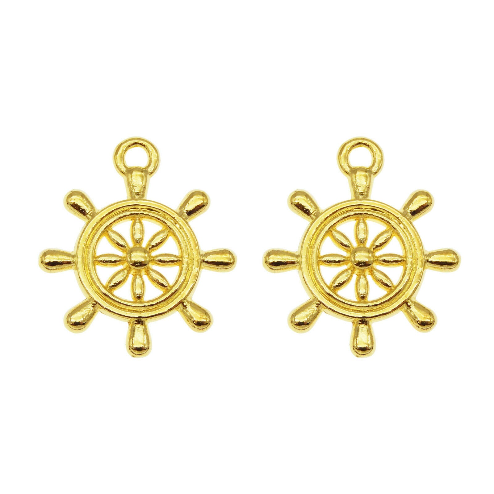 20 pcs Golden Rudder Charm Alloy Crafts For Bracelet Pendant Drop Dangle 23*20mm