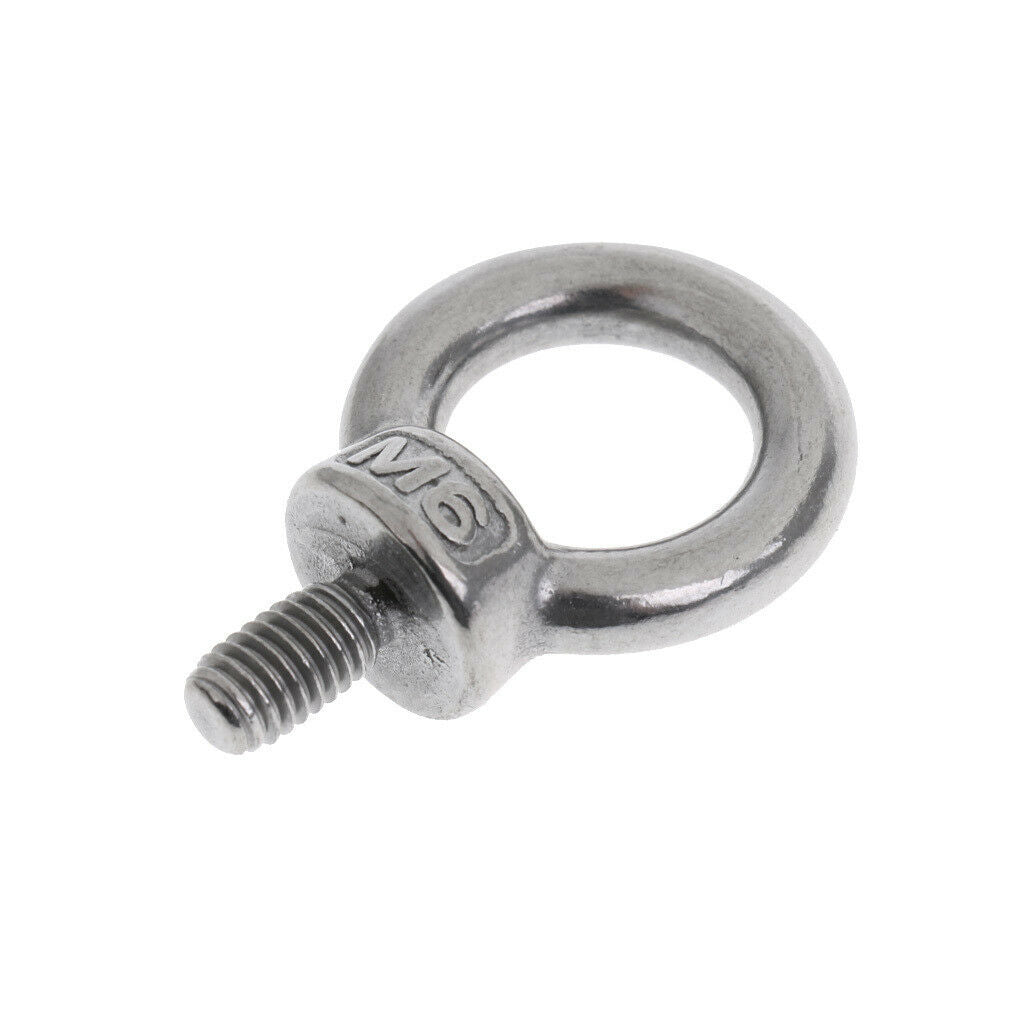10 Pack 304 Stainless Steel Lifting Eye Bolt Female Shoulder Ring Screw M6