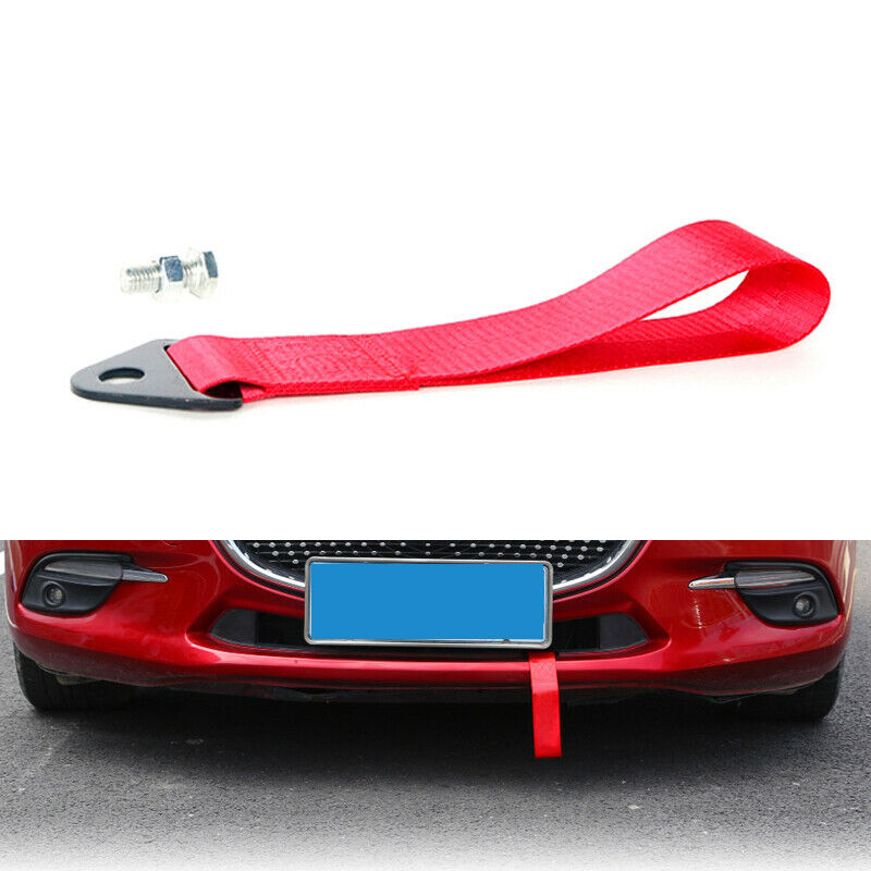 1PCS Racing Car Universal High Strength Red Nylon Trailer Tow Ropes Strap Tow